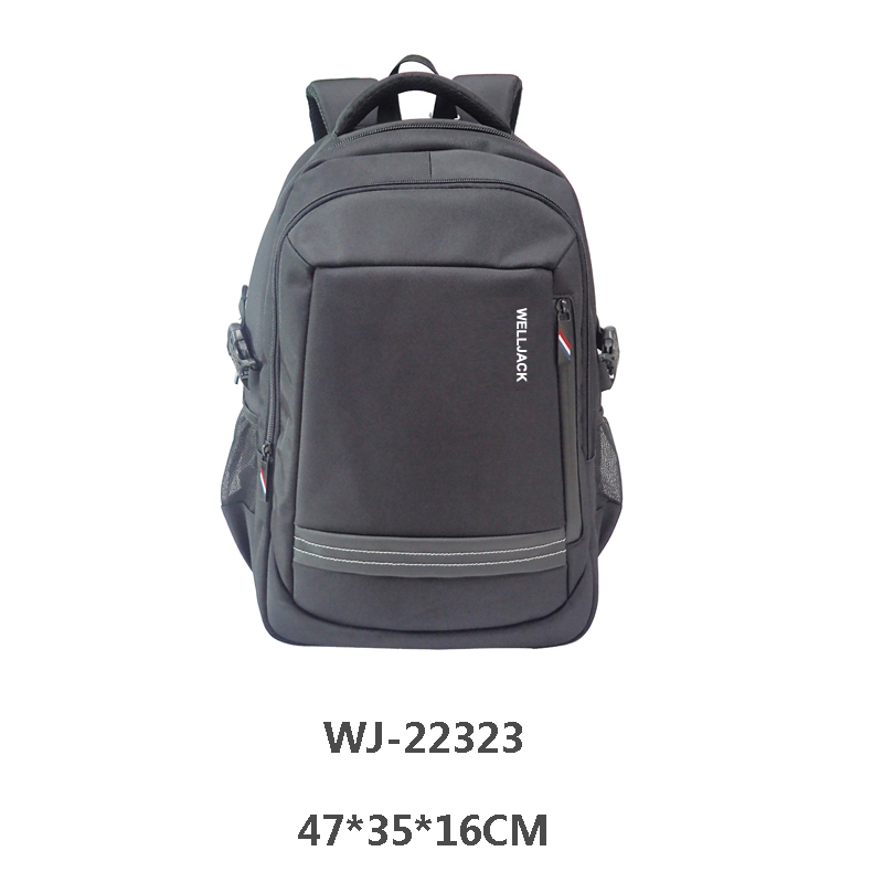 Black polyester business bag laptop backpack